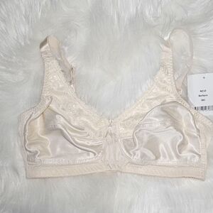 Barba Satin & Lace Wireless Bra in Pale Nude